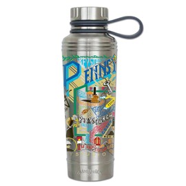 catstudio Pennsylvania Stainless Steel Water Bottle | Triple Wall Insulation With Non Slip Bottom | Great For Running, Hiking, Sports, & Travel