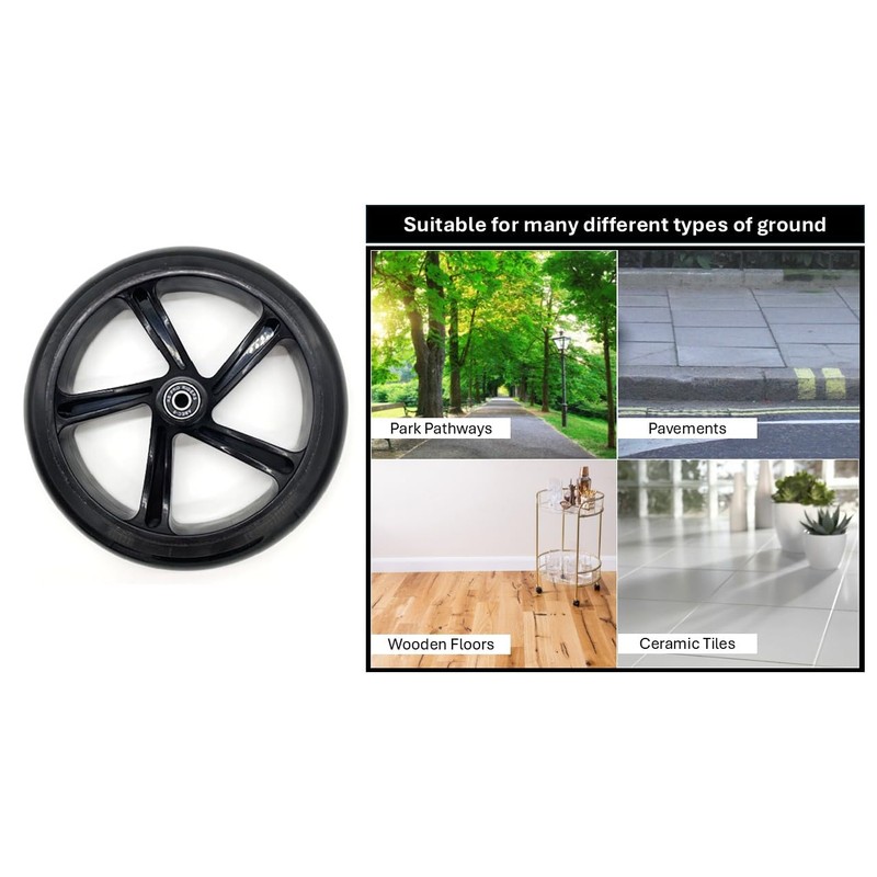 RSProRiders - 200mm x 30mm Scooter Replacement Wheels Tyres Pre-fitted