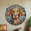 Image Industry Vizsla Stained Glass Effect Suncatcher - Garden Gift