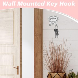 Key Holder for Wall Decorative, Wall Mounted Key Rack, Adhesive Stainless Steel Key Hooks, Key Organizer for Wall Mount, Key Hanger for Hallway Doorway Entryway Bathroom Kitchen Living Room, CHA312