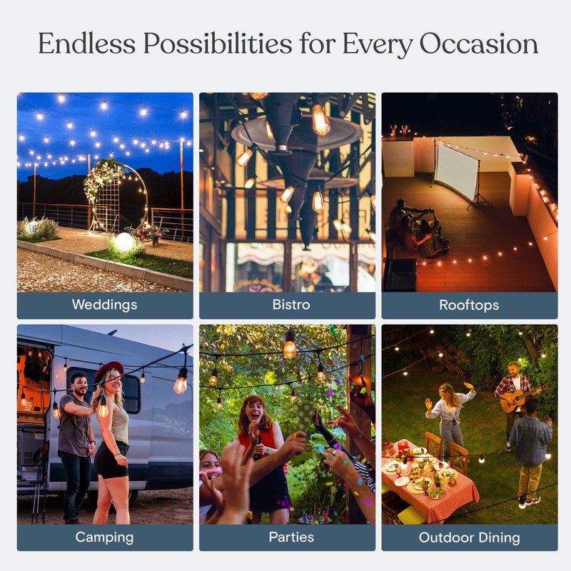 Brightech Ambience Pro Solar Powered Outdoor String Lights - 27