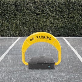 FXEIPOL Automatic Remote Control Parking Lock 98.43Ft Distance 6S Rise or Down Time Floor Mount Foldable Barrier Car Parking Spot Lock for Stations, Private Garages