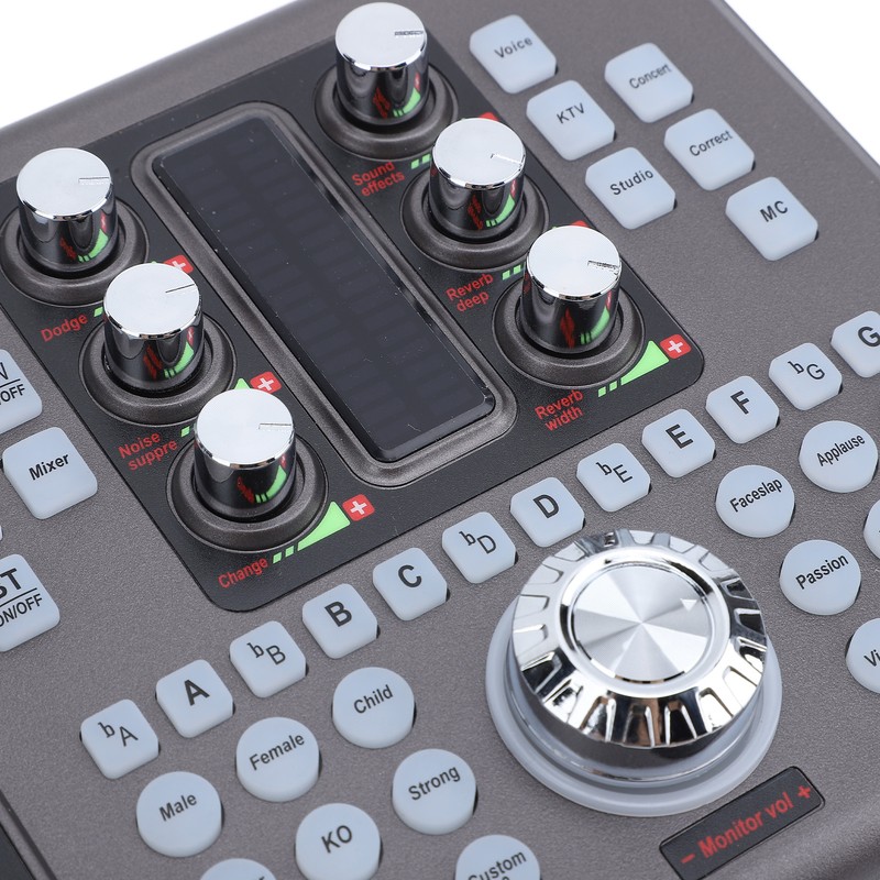 Digital Sound Card Professional Treble Bass Adjustable One Click Noise