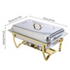 Chafing Dish Set with Gold Frame, 9 Qt Stainless Steel