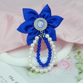ZPB Brooch Pin for Women ZPB Gift Greek Sorority Paraphermalia Jewelry for 1920 Finer Women Gift, Stain 3.5" Flower Corsage Brooch With Pearl (ZPB P-Flower)