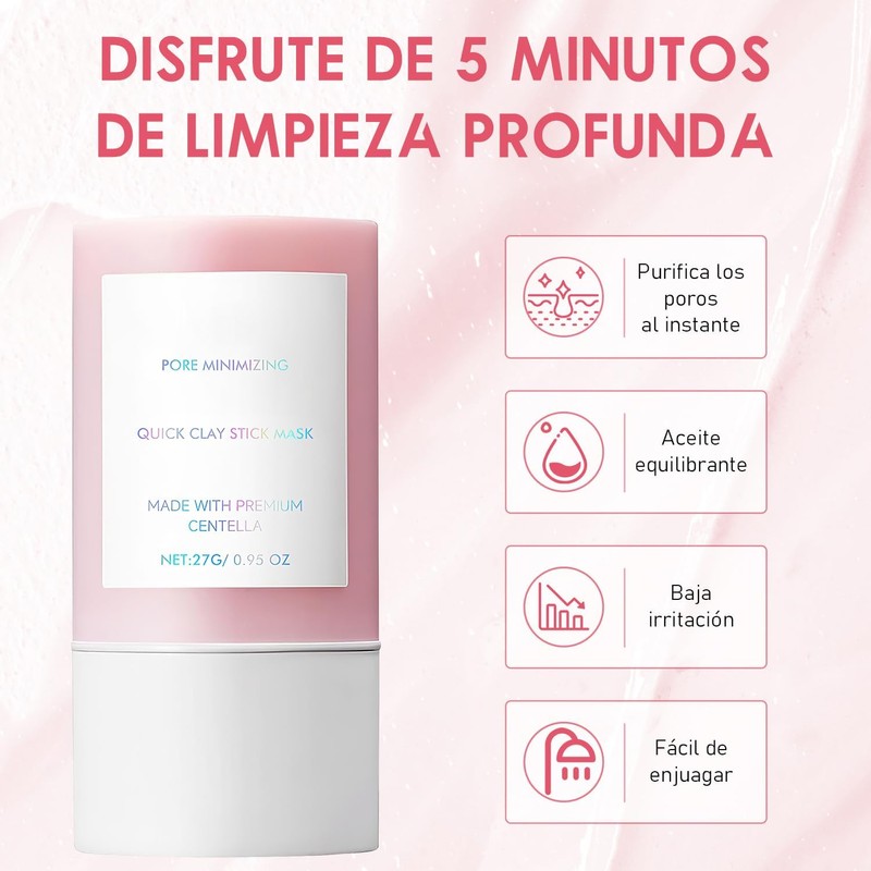 Mascarilla de arcilla Centella Asiática en barra, Soothing Skin,Deep Cleansing,