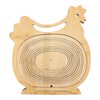 GMMH Foldable Basket Bamboo Decorative Bowl, Fruit Bowl, Wood Chicken