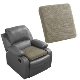 HOMBYS Tufted Furry Recliner Seat Cushion for Elderly Memory Foam Curved Edge Large Square Seat Cushion for Recliner Chair, Floor Pillow, Office Chair, Car, No Pressure on Thighs,Coffee Color