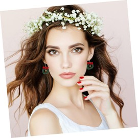 ORFOFE Funny Christmas Earrings Women Tassel Dangle Bow Wreath Earrings Xmas Jewelry