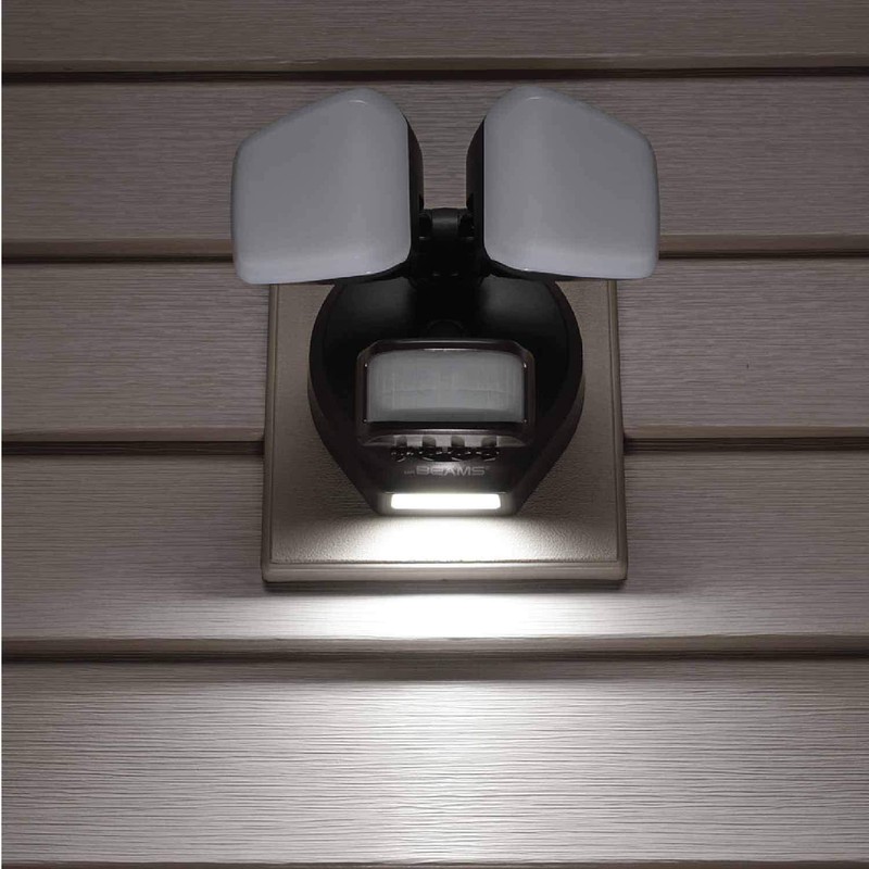 Beams Wired Floodlight - 2-Head Outdoor Motion Sensing LED Security