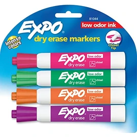 Expo 1929206 Tinta Borrable PTA Cincel TJ con 4 Colores Intensos y Brillantes