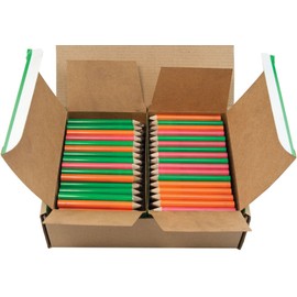 Mood Half Pencil (Heat Activated Color Changing Pencils) (Thermochromic) (Assorted Pack (Green, Orange, Red) (No Eraser) (Round) (Golf Pencils, Pew Pencil, Score Pencil Short Pencil)(Bulk Box of 288)