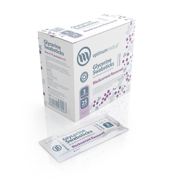 Optimum Medical Glycerine Sticks (x75) - Lemon or Currant Flavour