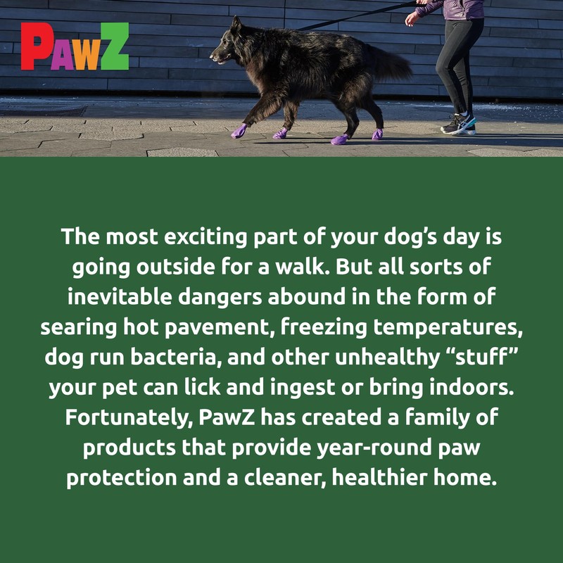 PAWZ Dog Shoes Rubber Boots Black, blk