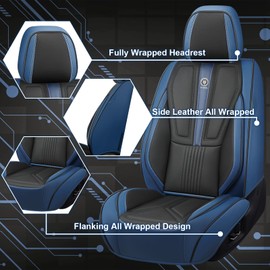 Car Seat Covers for Toyota RAV4 Hybrid 2016-2025, Premium Car Seat Protectors,Waterproof Non-Slip Seat Cushion,Luxury Automotive Interior Accessories Covers(5-Seat Set, Black-Blue)