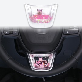 KUSTSOSF for Honda CRV CR-V Accord Civic 11th Gen 2022-25 Steering Wheel Cover Trim Center Consoles U Type Frame Trim Interior Decoration Fit Sedan Hatchback LX EX EX-L Sport Touring(Pink)