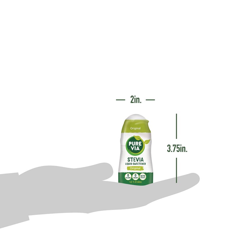 Pure Via Stevia Liquid Drops – Sugar Substitute, Erythritol, 1.62