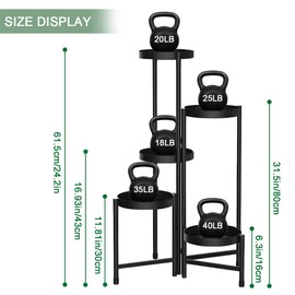 5 Tier Metal Plant Stand, Heavy Duty Corner Plant Holders Indoor Outdoor, Flower Pot Holder Display Rack for Patio Balcony Garden Living Room Bedroom