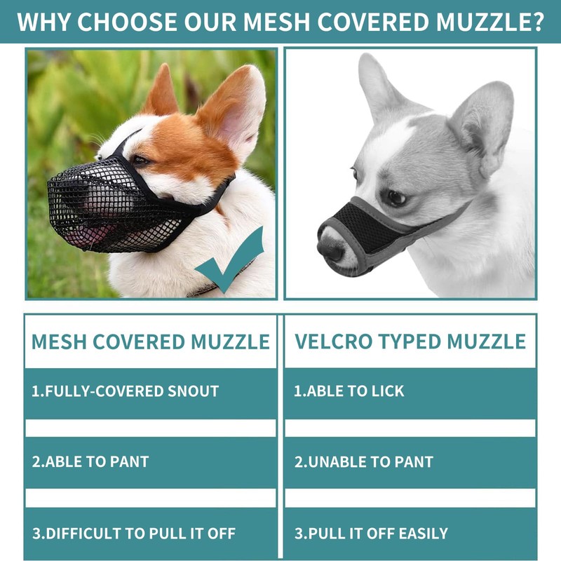 Dog Muzzle for Large Dog, Muzzles with Velcro Straps, Breathable