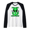 Funny Alien with Guns Raglan Baseball Tee