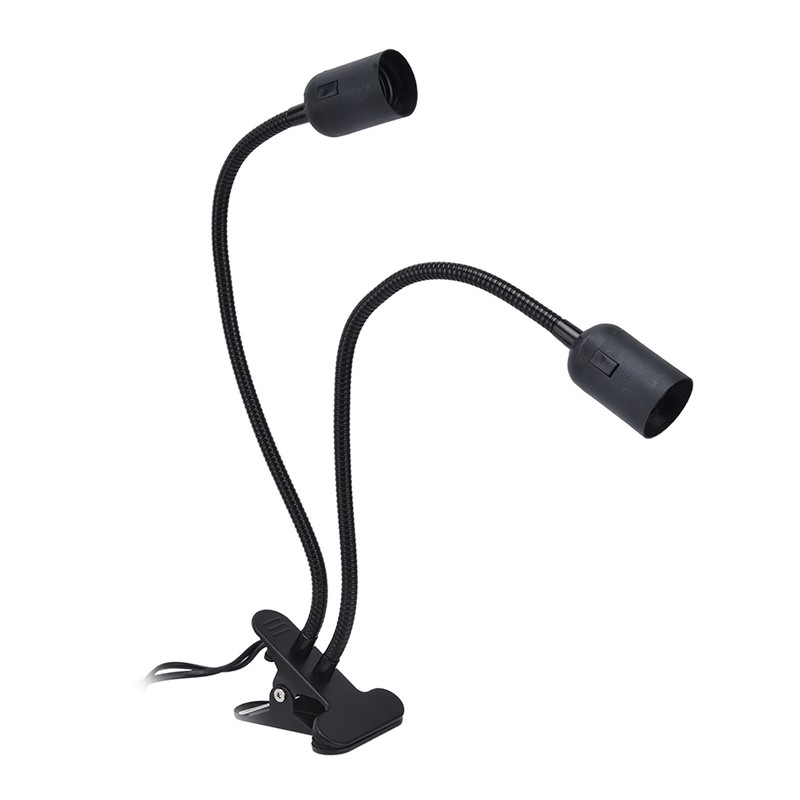 Table Lamp Holder E27/E26 Black Double Headed 360 Degree Adjustable