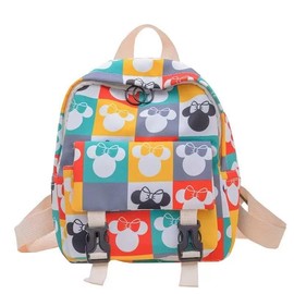 9 inch colorful cute mouse print fashion backpack, small (girl)