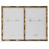 Lawrence Frames 4x6 Double Gold Metal Picture Frame with Bamboo