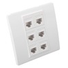 6 Port Cat 6 Ethernet Wall Plate Removable Female to