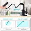 Bietor Bathroom Sink Faucet with 4 Mode Pull Down Sprayer,