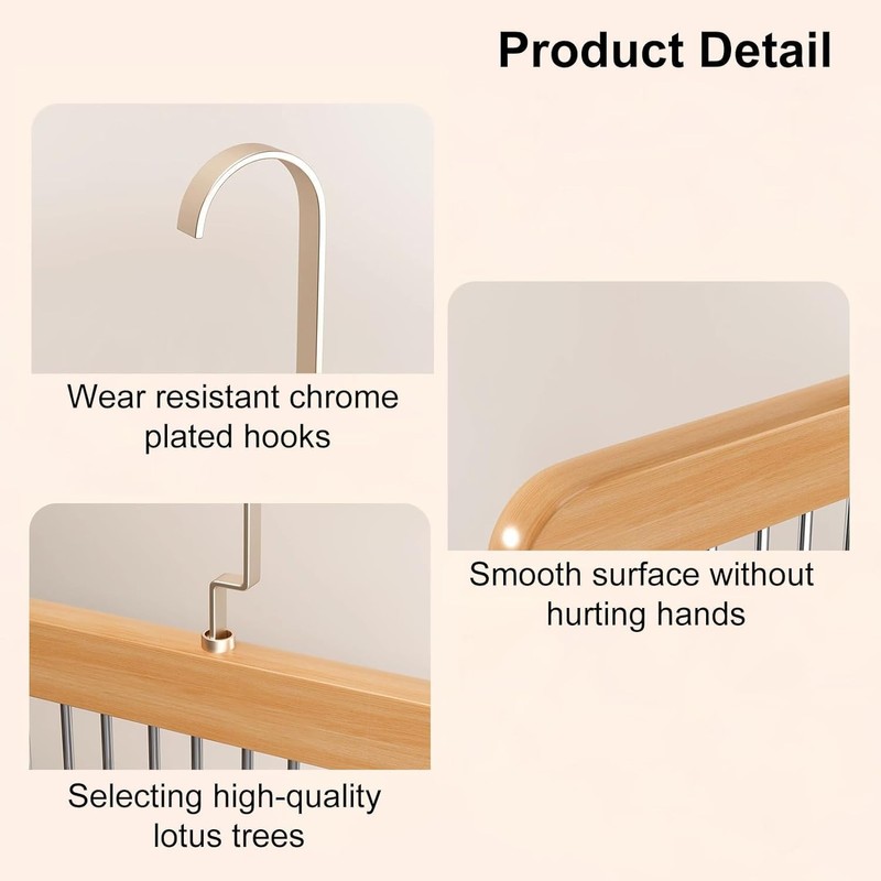 2 Pack Belt Hanger for Wardrobe, Anti Slip Multi Hook