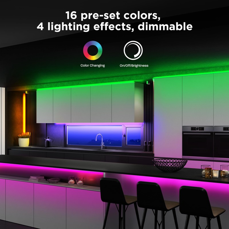 Feit Electric 32ft Color Changing LED Ultrathin Strip Light, Flexible,