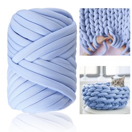 Nizirioo DIY Bulky Arm Knitting Wool: 500 g Roving Yarn for Hand Knitting Crochet Hand Chunky Knitted Blanket Yarn Knitting Yarn Chunky Knitted Blanket for Chunky Embroidery Throw Blanket (Blue)