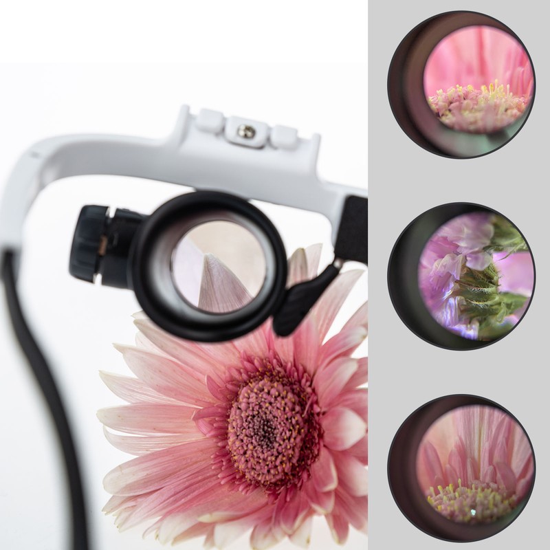 Loupe Magnifier Glasses Head Mount with LED Light Adjustable Glasses