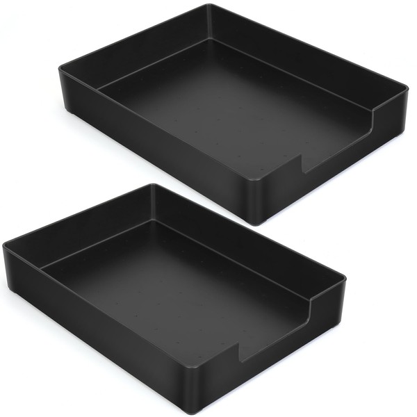 EsOfficce Letter-Size Tray, 2PCS Plastic Stackable A4 Paper Tray, Desk