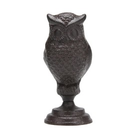 BRASSTAR Cast Iron Owl Statue with Base Smooth Details Garden Yard Office Home Decor Paperweight Art Ornament TQGJPT567
