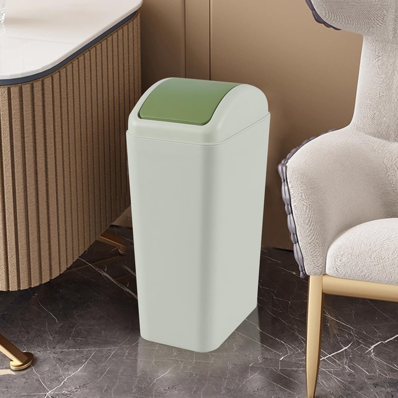 Ewingger 12 L Plastic Trash Bin with Swing Lid, Slim
