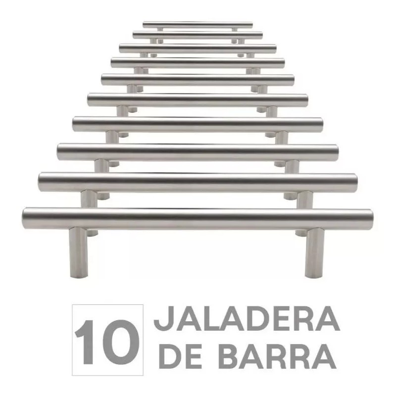 H&G Jaladera En Barra Moderna Paq De 10 Acero Inox