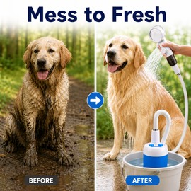 Portable Rechargeable Outdoor Shower for Camping - 4000mAh Handheld Pump Kit for Pets, Cars & Garden Use