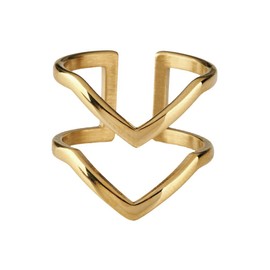 LuckyLy Anillos de Mujer de Acero Inoxidable con Baño de Oro 18k, Diseño Moderno y Ligeramente Ajustable/Unitalla – Joyería para Mujer Ideal como Regalos para Mujer y Regalos para Novia, Modelo Diane