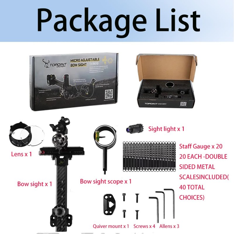 Compound Bow Sight Carbon Fiber Bar Micro Adjustable Bow Sight