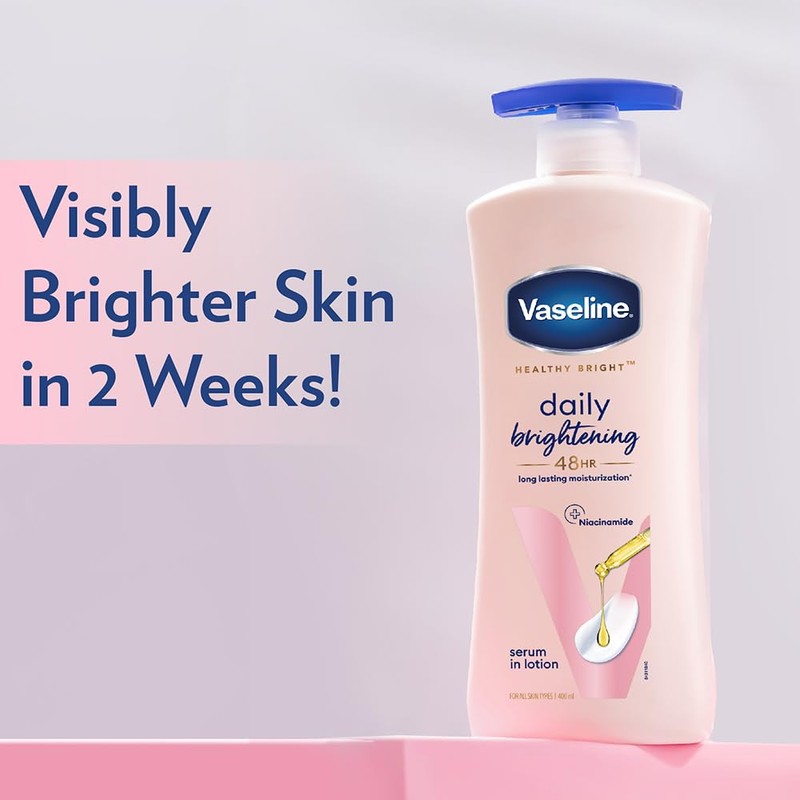 Vaseline Healthy Bright Daily Brightening Body Lotion, 400 ml, with