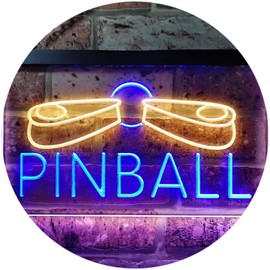 Pinball Machine Game Room Illuminated Dual Colour LED Bar Light Neon Light Advertising Neon Sign Blue & Yellow 300 x 210 mm st6s32-i0797-by