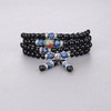 coai® 108 Beads Multilayer Blue Kyanite and Obsidian Malas Prayer