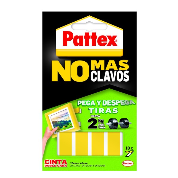 Pattex Double Sided Tape to Strips No More Nails Fix Removable 10 Strips