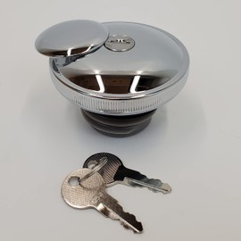 Chrome LEFT THREAD Locking Gas Cap for 1996-2020 Harley Softail, Dyna, Road Glide, Street Glide, Electra Glide, Road King, Sportster Models - Non-Vented w/2 Keys - Chopper Bobber Anti-Theft