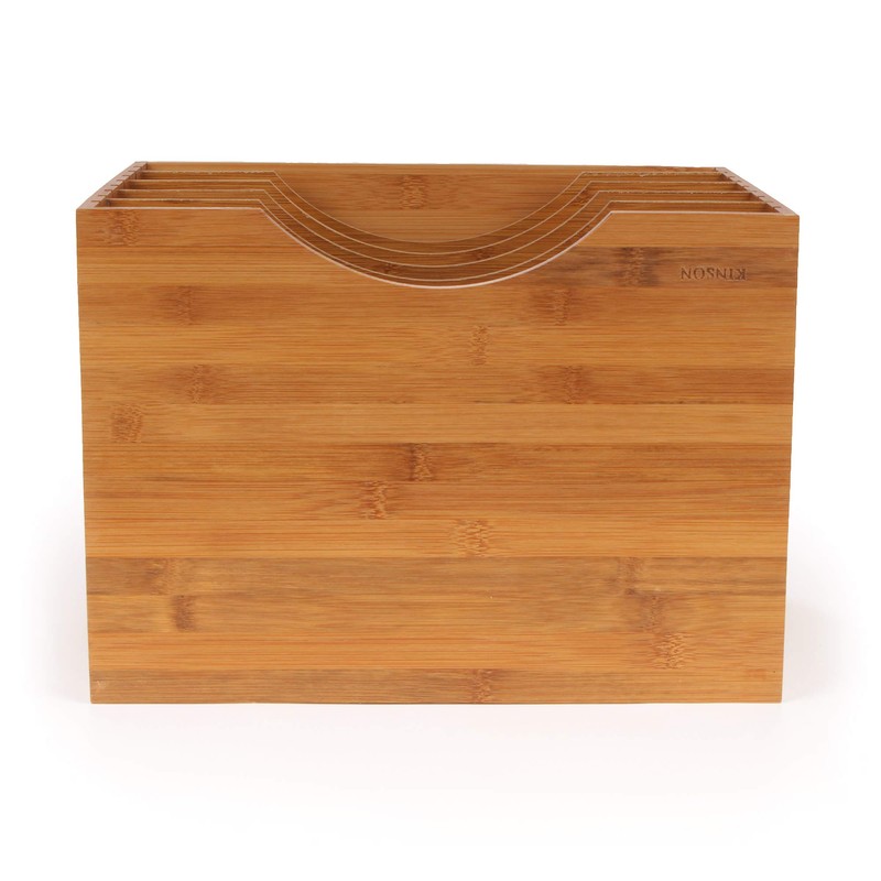 Kinson Bamboo Desk Organizer Paper Files and Mail Sorter with