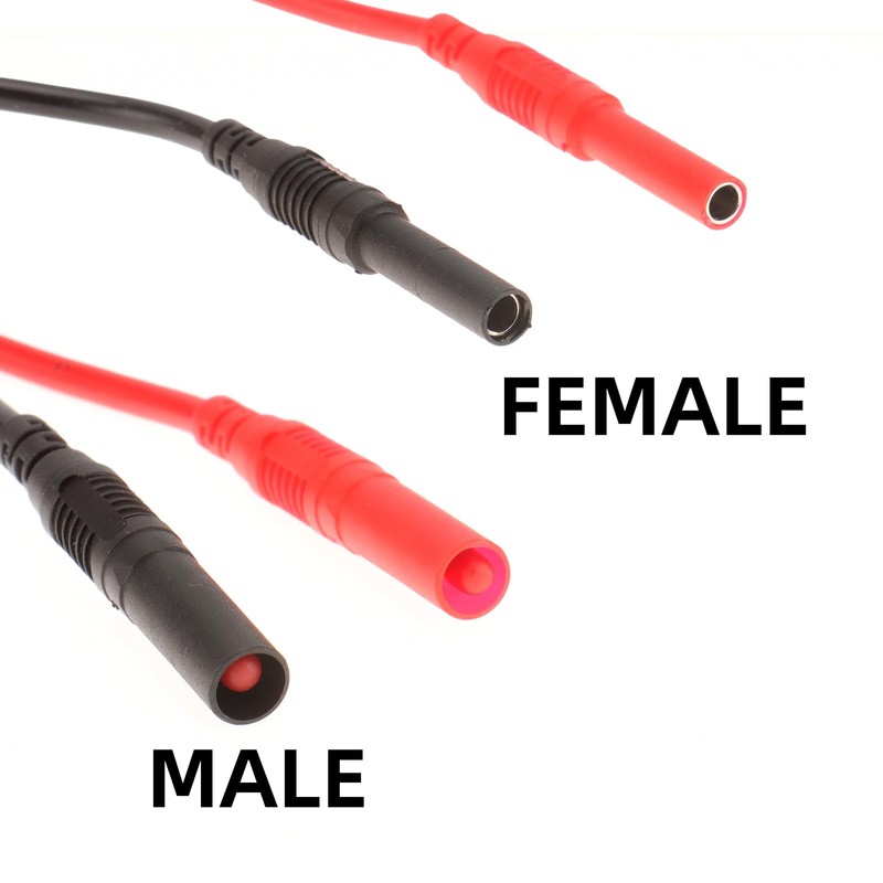 MELIFE 2PCS Meter Test Lead Extension Male to Female Connector,