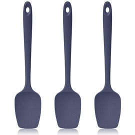 Lilybeam 600ºF Heat Resistant Silicone Spoon Spatula Set of 3, Blue