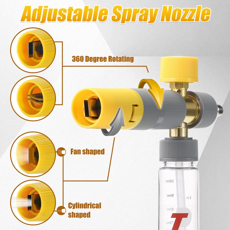 Tool Daily Foam Cannon Dual Connector, Mini Foam Cannon for