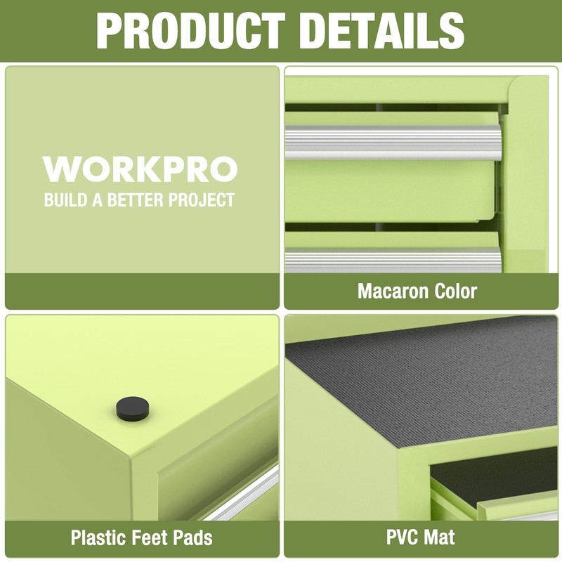 WORKPRO 12.5" Mini Tool Box with 2 Drawers & 1